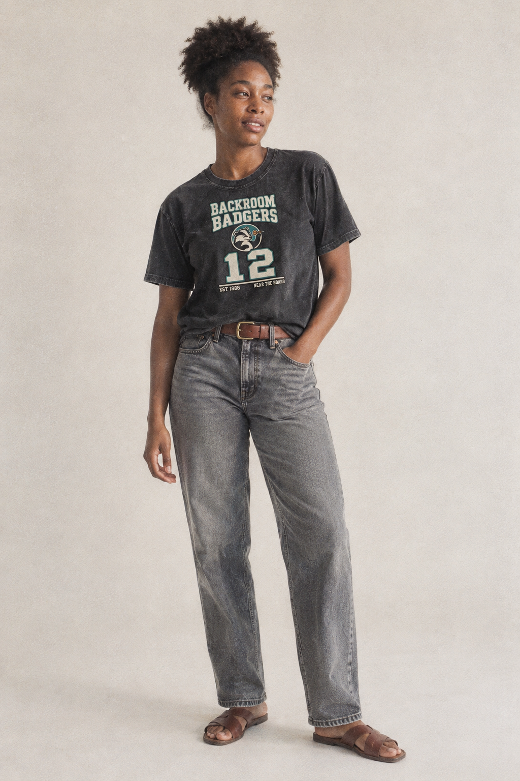 Badger Darts Sunday Nobodies Vintage T-shirt – studio model photo