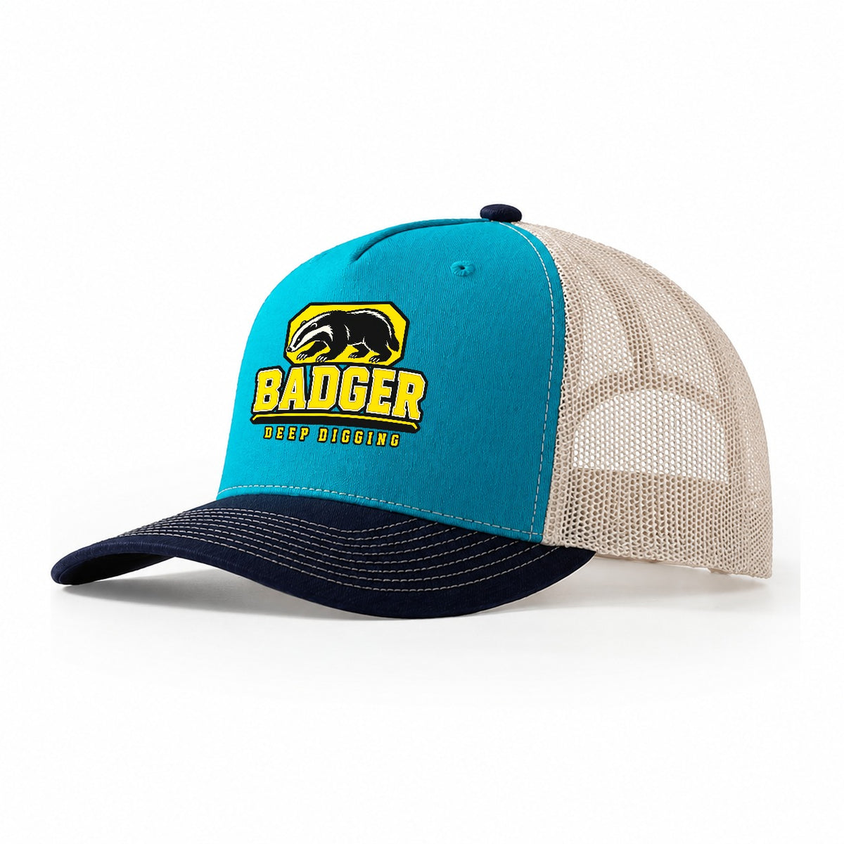 Badger Deep Digging Heavy Duty Trucker Hat – Teal Navy