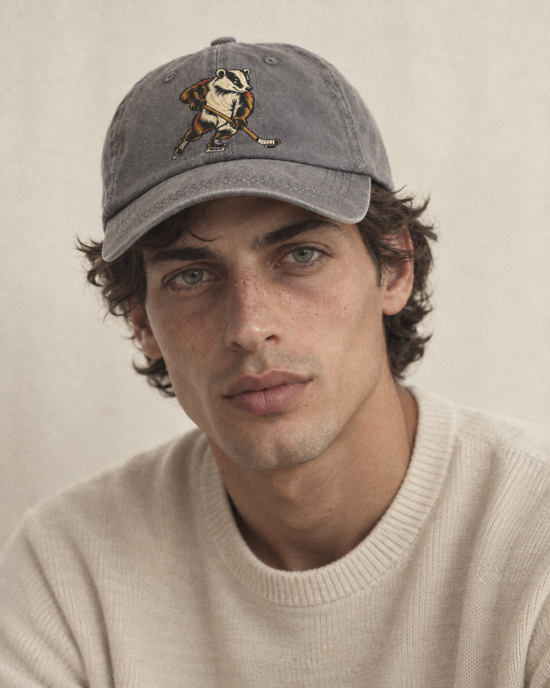Model wearing the cap
