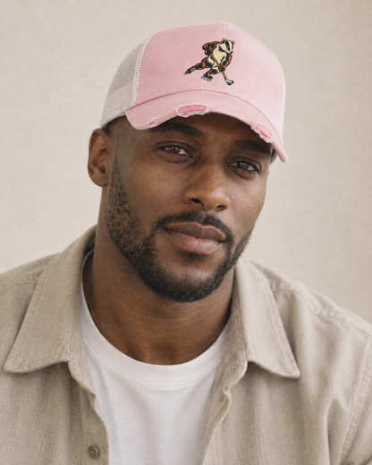Model wearing the cap