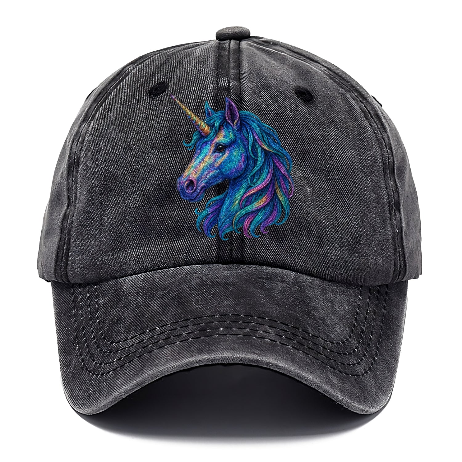 rainbow unicorn head artistic illustration Hat