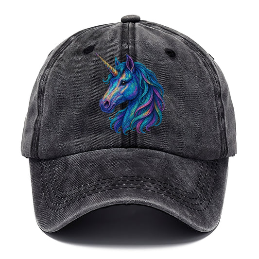 rainbow unicorn head artistic illustration Hat