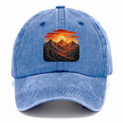 fiery mountains and sunset vista Hat