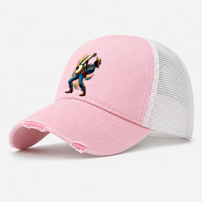 Banjo Icon Music Instruments Washed Trucker Hat – Light Pink