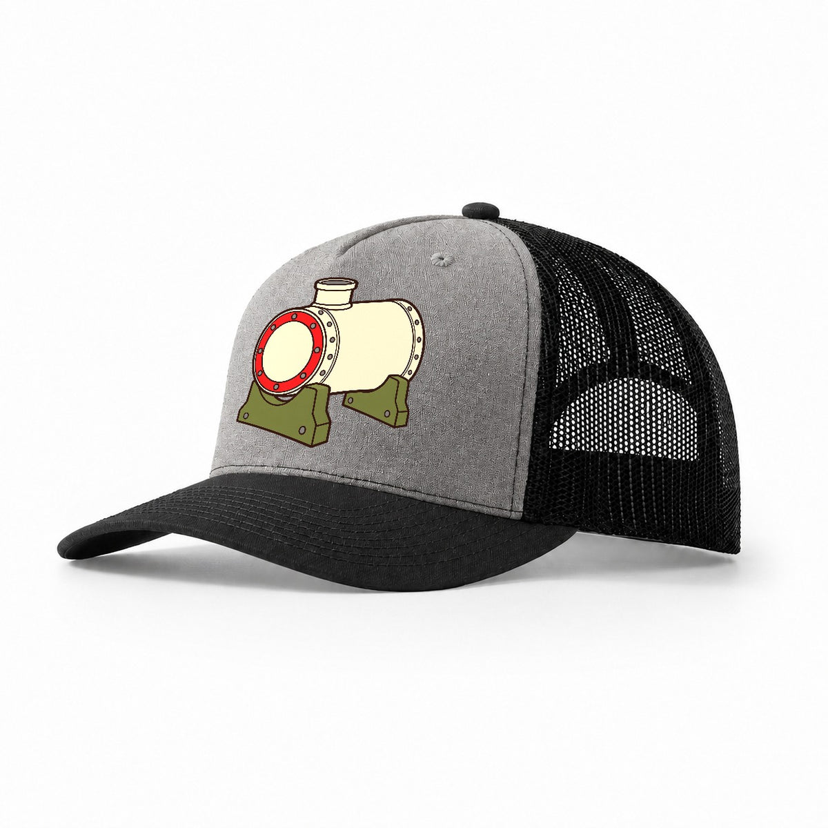 Bare Boiler Barrel Model Railways Trucker Hat – Grey Black