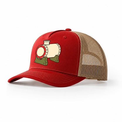 Bare Boiler Barrel Model Railways Trucker Hat – Red Khaki