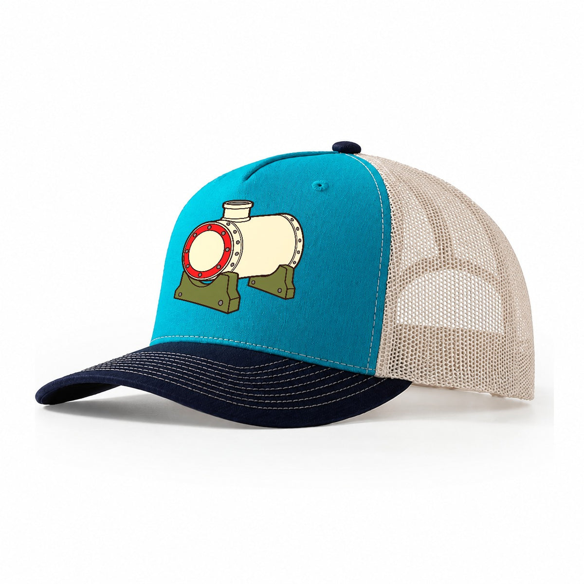 Bare Boiler Barrel Model Railways Trucker Hat – Teal Navy