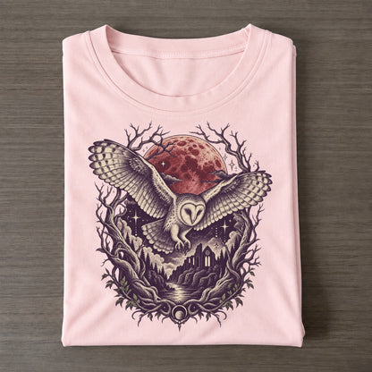 Barn Owl Blood Moon Midnight Haunt Classic T-shirt – Pink