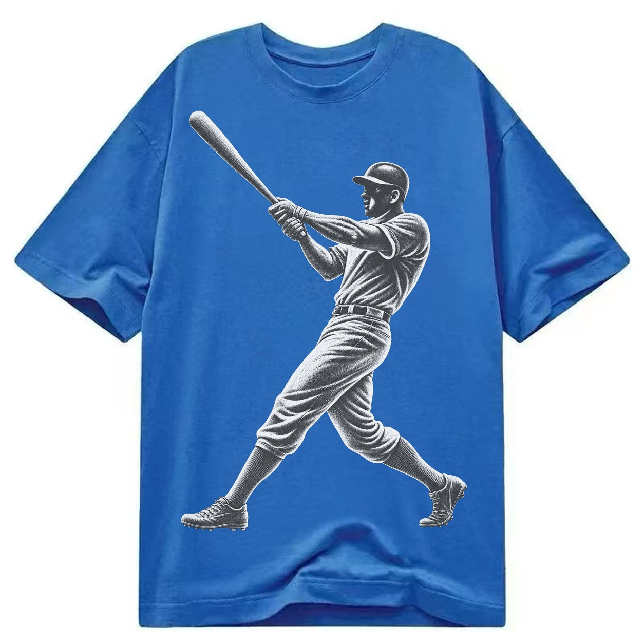Baseball batter in full swing - Classic T-shirt – Blue