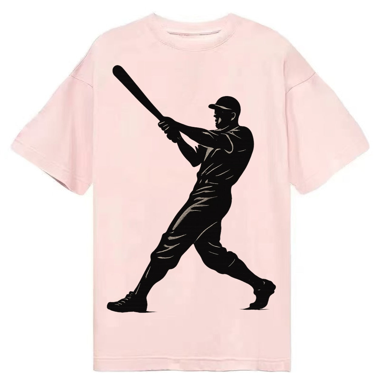 Baseball batter in full swing - Classic T-shirt – Pink