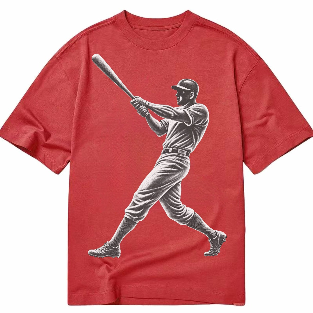 Baseball batter in full swing - Classic T-shirt – Red