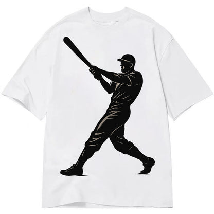 Baseball batter in full swing - Classic T-shirt – White
