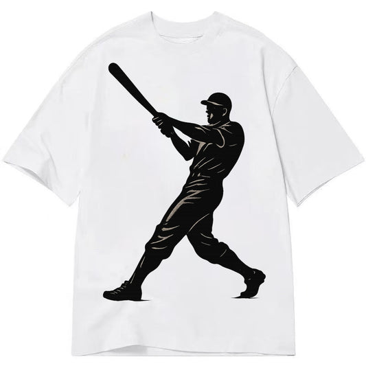 Baseball batter in full swing - Classic T-shirt – White