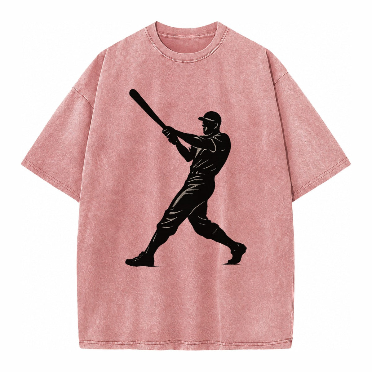 Baseball batter in full swing - Vintage T-shirt – Dusty Rose(Rose)