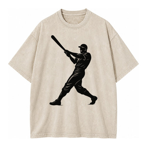 Baseball batter in full swing - Vintage T-shirt