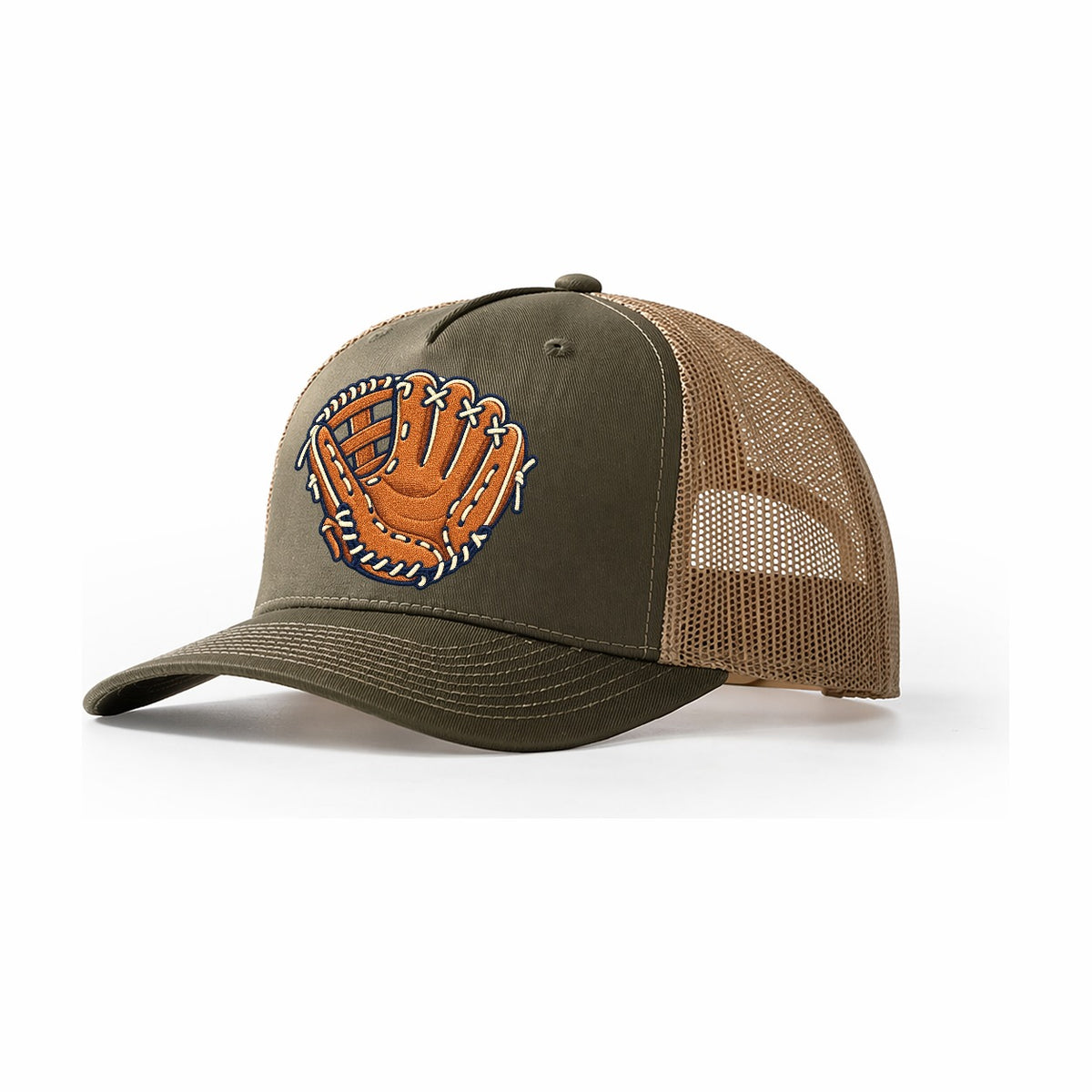 Baseball Glove Tiny Solo Marks Trucker Hat – Olive Khaki