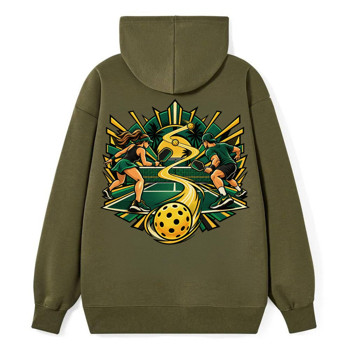 Baseline Rally Pickleball Life Classic Pullover Hoodie – Armygreen