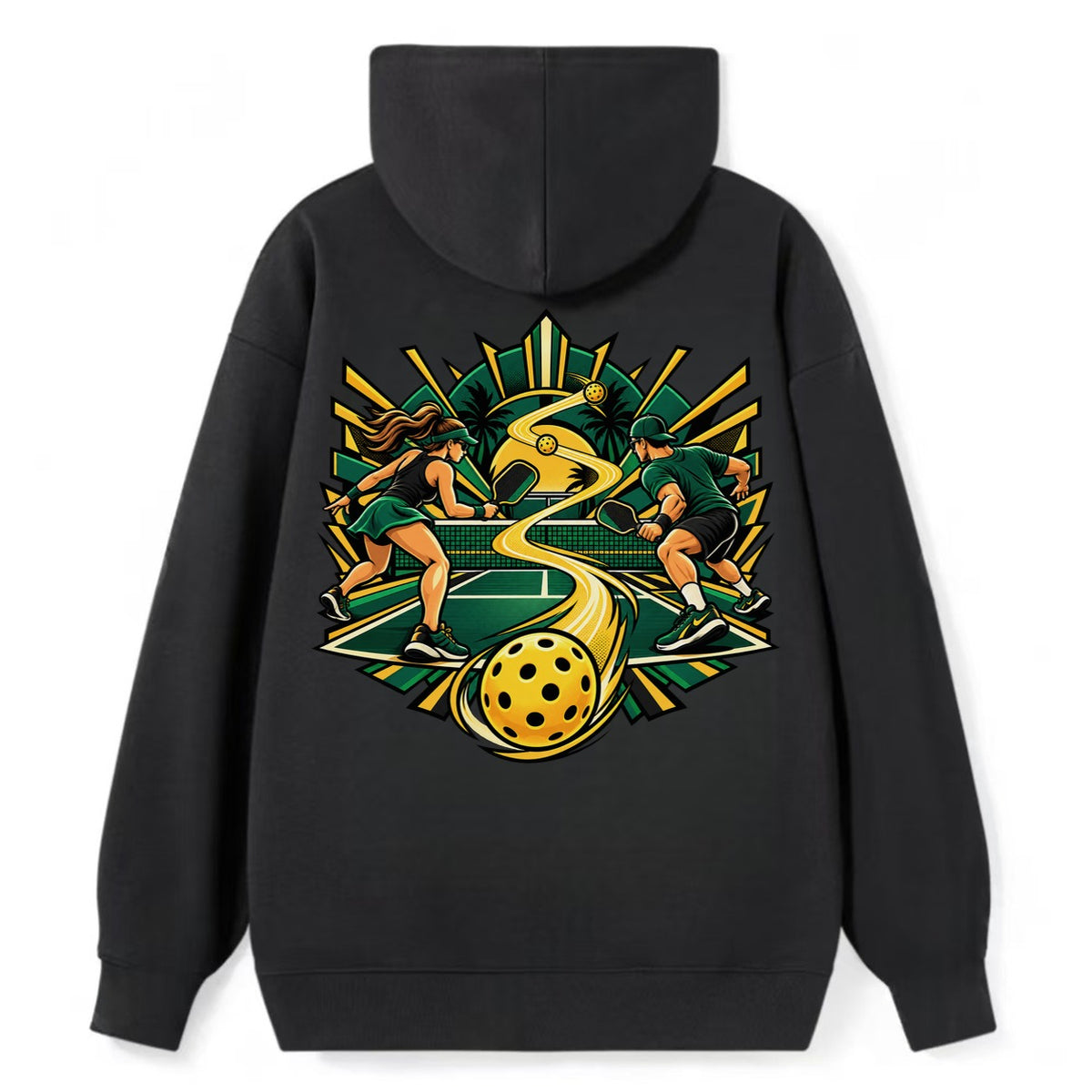 Baseline Rally Pickleball Life Classic Pullover Hoodie – Black