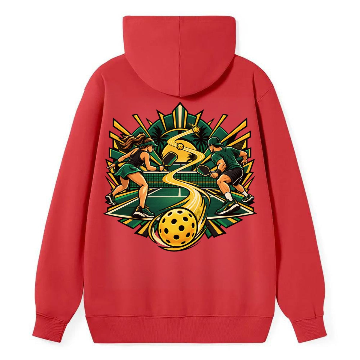 Baseline Rally Pickleball Life Classic Pullover Hoodie – Red