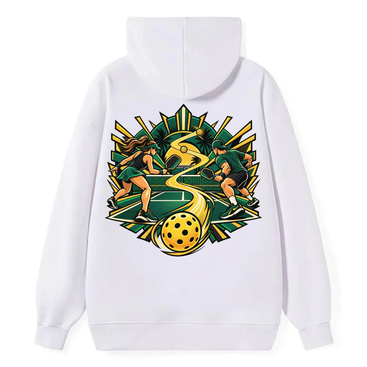 Baseline Rally Pickleball Life Classic Pullover Hoodie – White