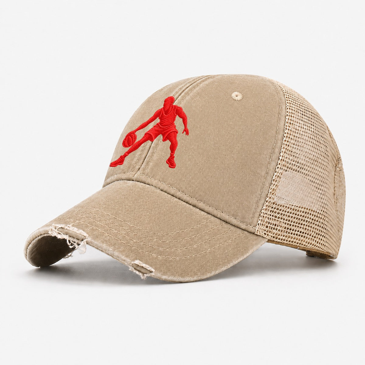 Basketball Low Crossover Micro Motion Mark Washed Trucker Hat – Khaki