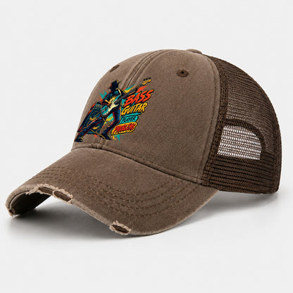 Bass Guitar Player Problems Music Instruments Washed Trucker Hat – Coffee