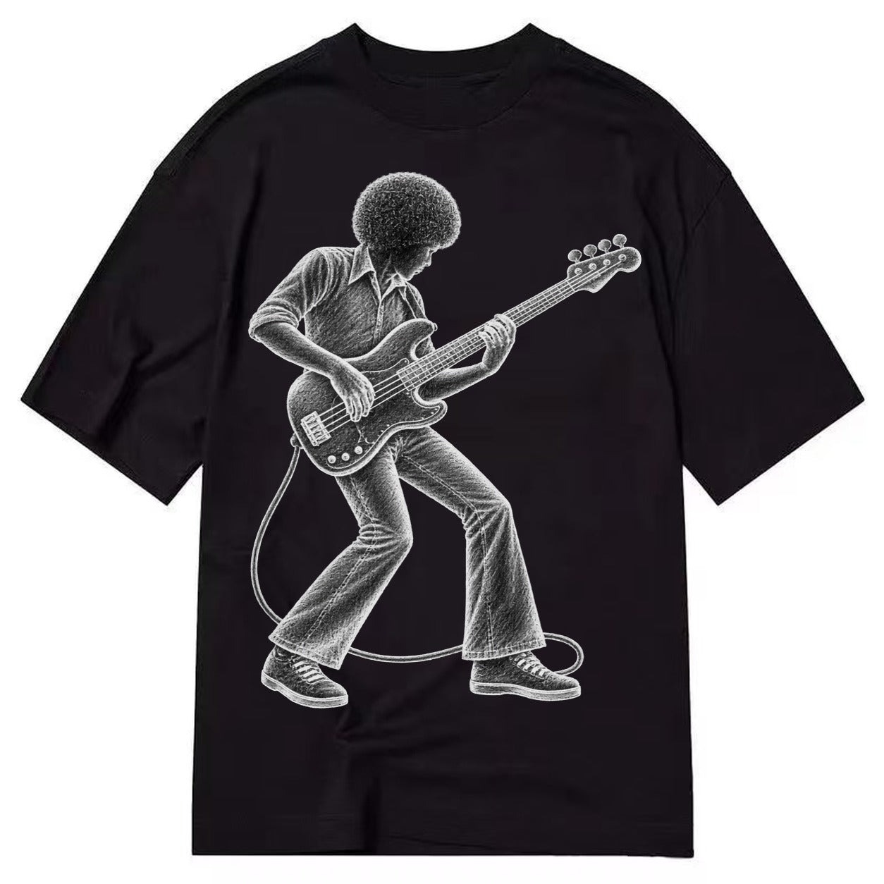 Bass guitarist slap technique - Classic T-shirt – Black