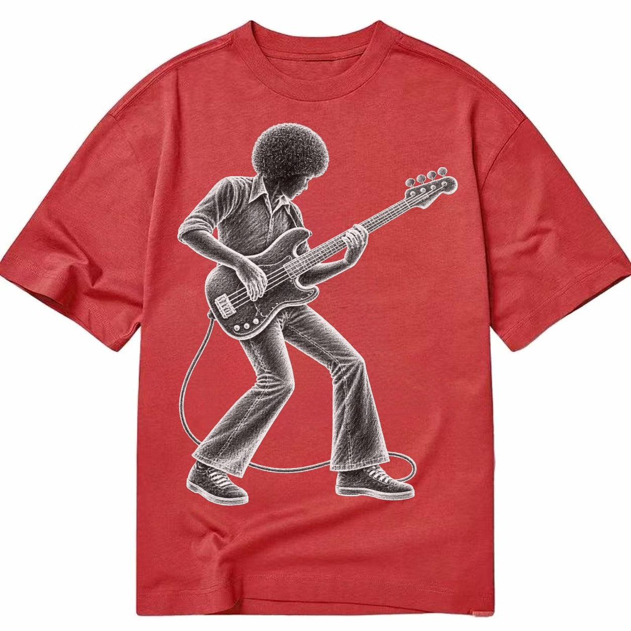 Bass guitarist slap technique - Classic T-shirt – Red