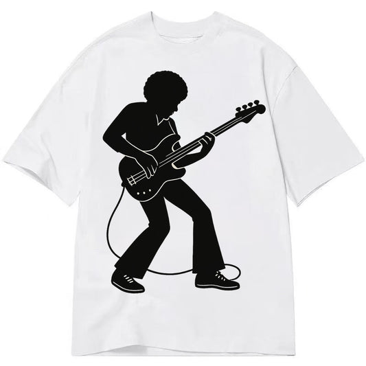 Bass guitarist slap technique - Classic T-shirt – White