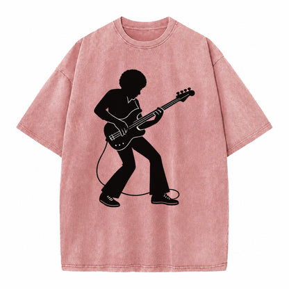 Bass guitarist slap technique - Vintage T-shirt – Dusty Rose(Rose)