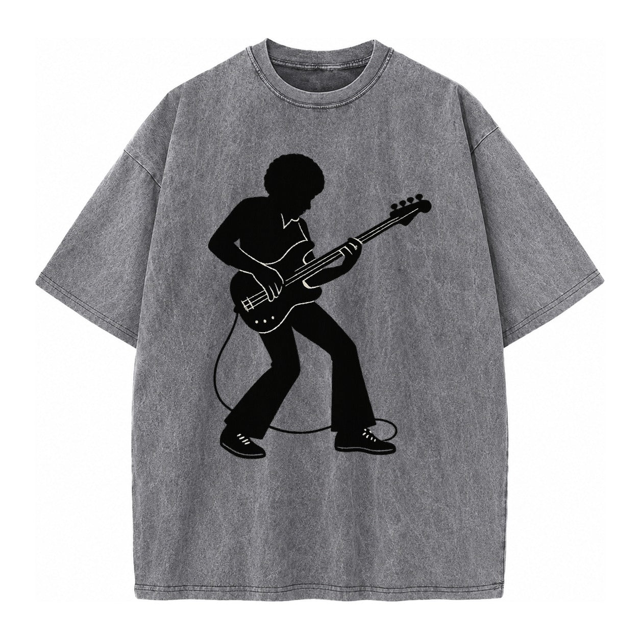 Bass guitarist slap technique - Vintage T-shirt – Grey