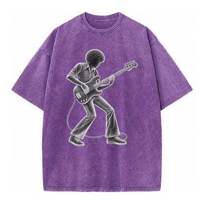Bass guitarist slap technique - Vintage T-shirt – Purple