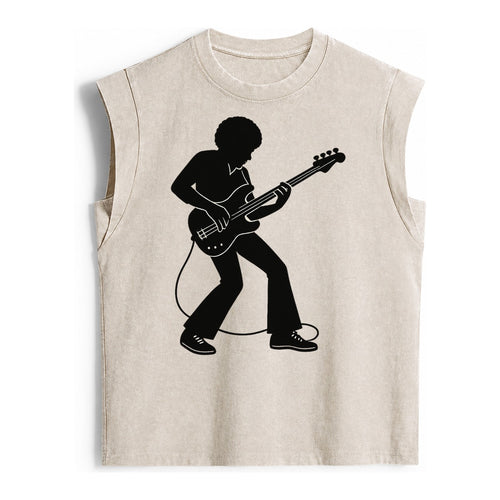 Bass guitarist slap technique - Vintage Washed Tank