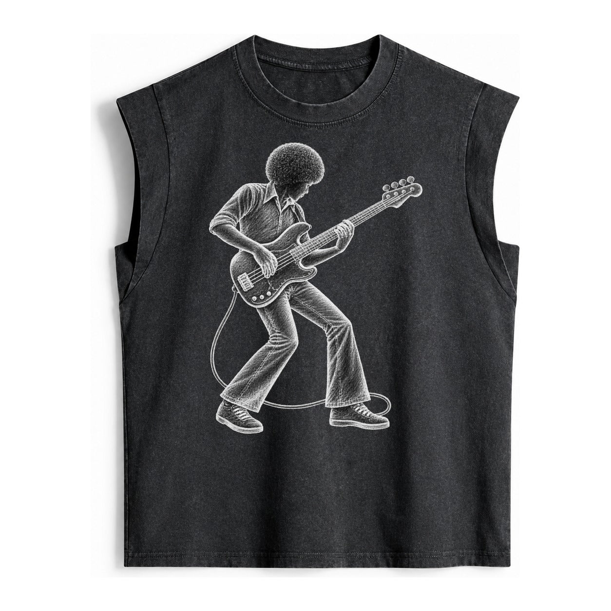 Bass guitarist slap technique - Vintage Washed Tank – Black