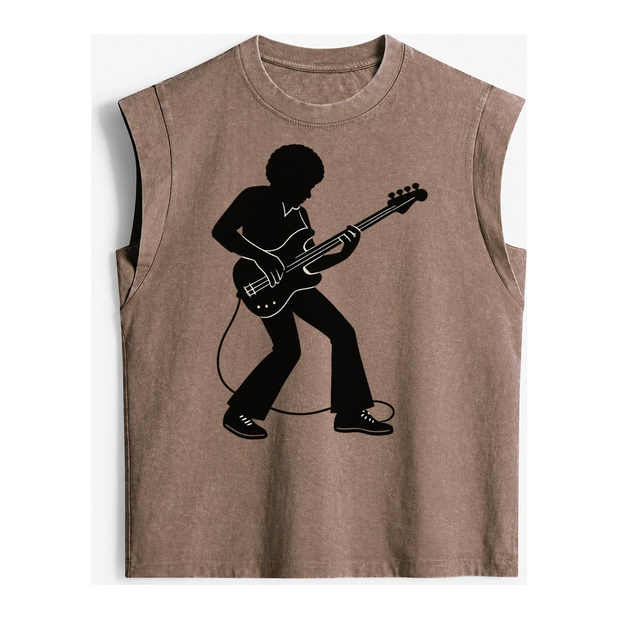 Bass guitarist slap technique - Vintage Washed Tank – Brown