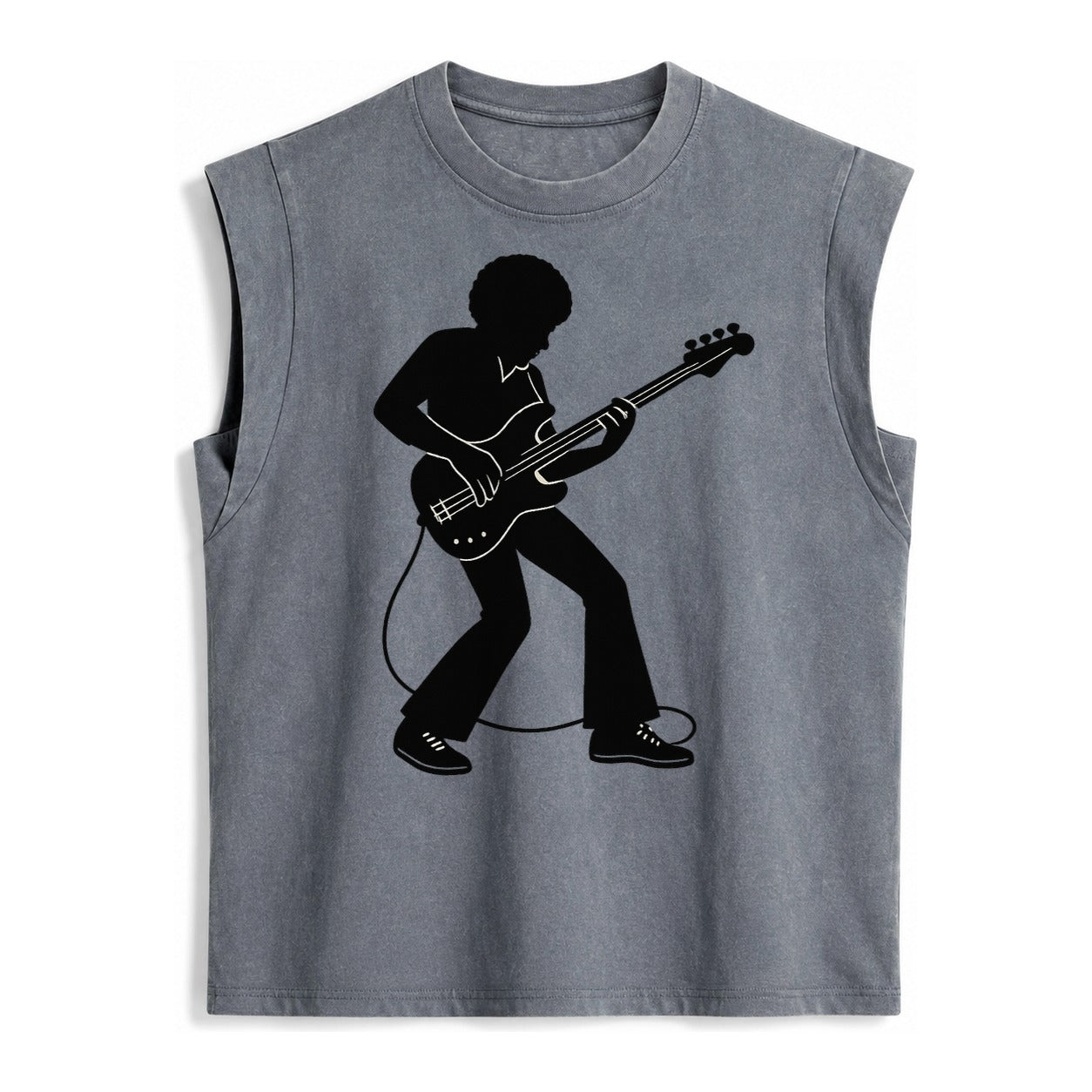 Bass guitarist slap technique - Vintage Washed Tank – Grey