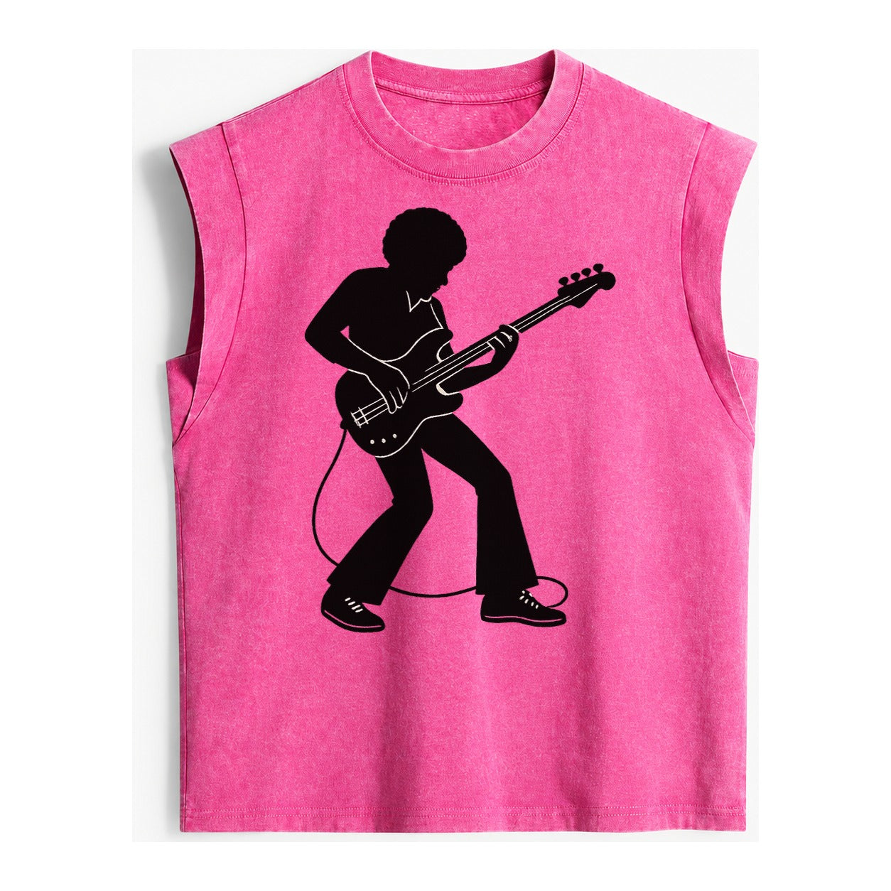 Bass guitarist slap technique - Vintage Washed Tank – Pink