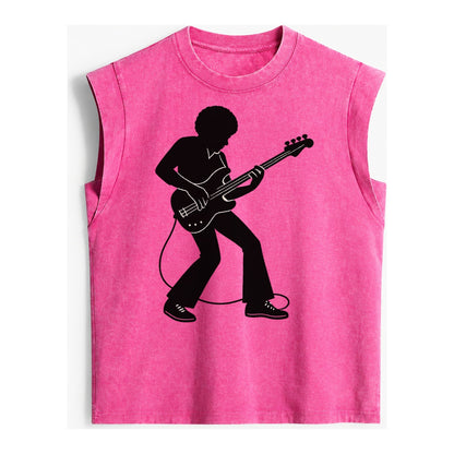 Bass guitarist slap technique - Vintage Washed Tank – Pink
