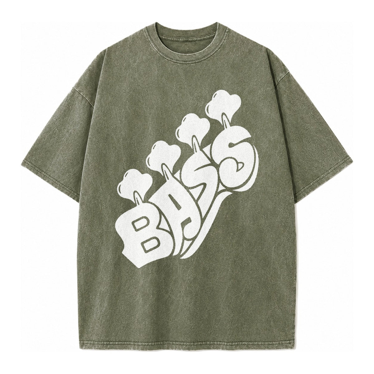 Bass Vintage T-shirt – Army Green
