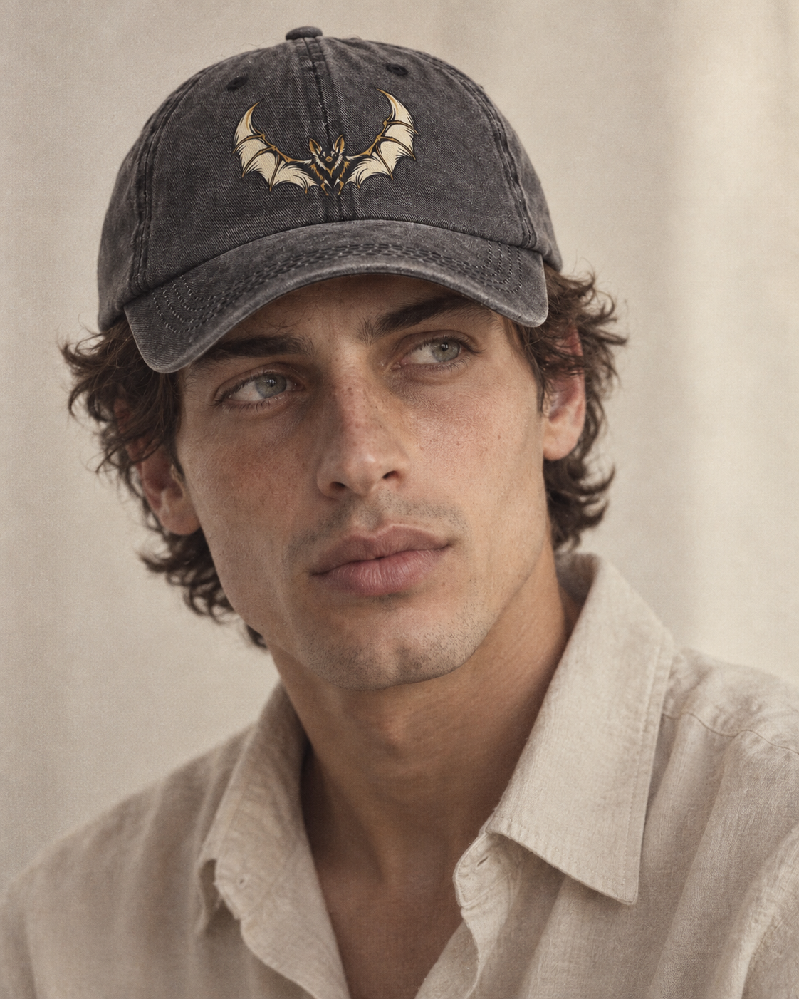 Model wearing the cap