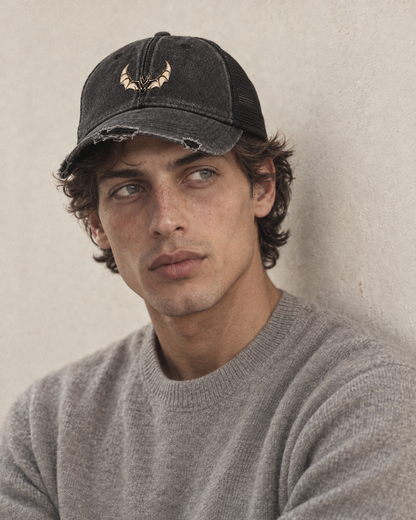 Model wearing the cap