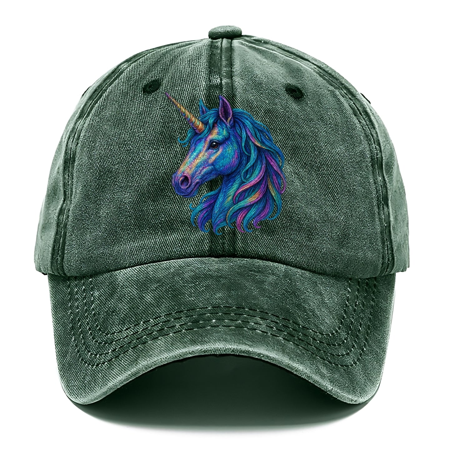 rainbow unicorn head artistic illustration Hat