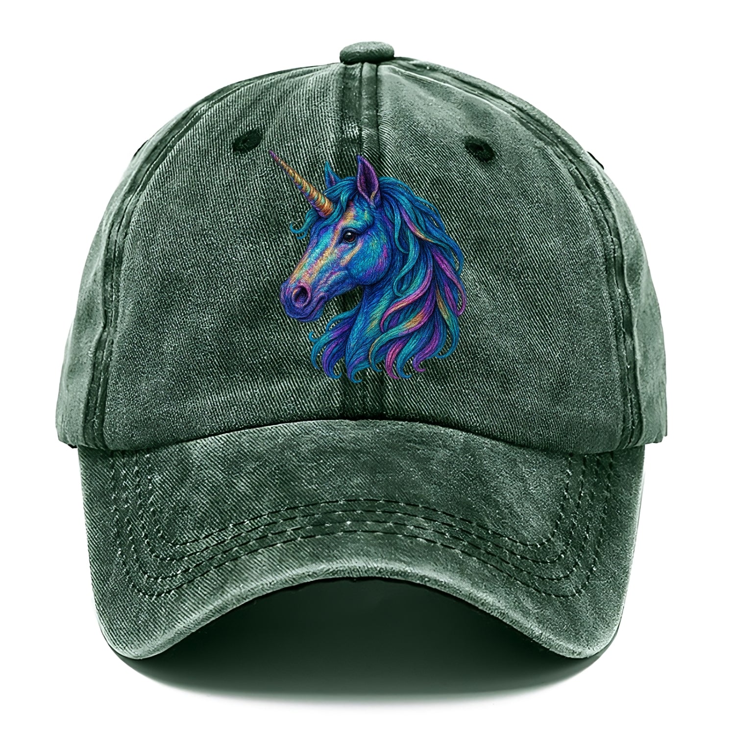 rainbow unicorn head artistic illustration Hat