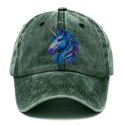 rainbow unicorn head artistic illustration Hat