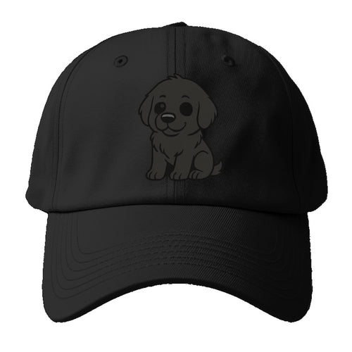 Newfoundland Black Sitting Pose With Gentle Giant Expression Portrait Design Baseball Cap For Big Heads