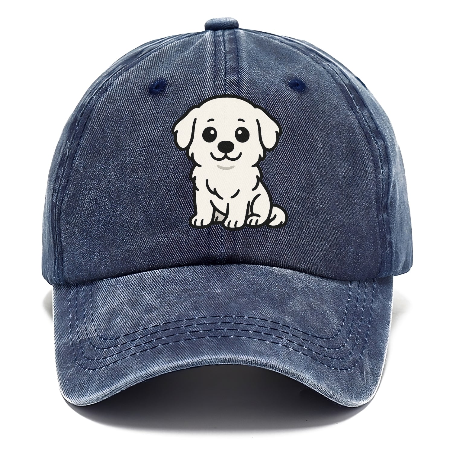 Great Pyrenees White Fluffy Sitting Pose Portrait Design Hat