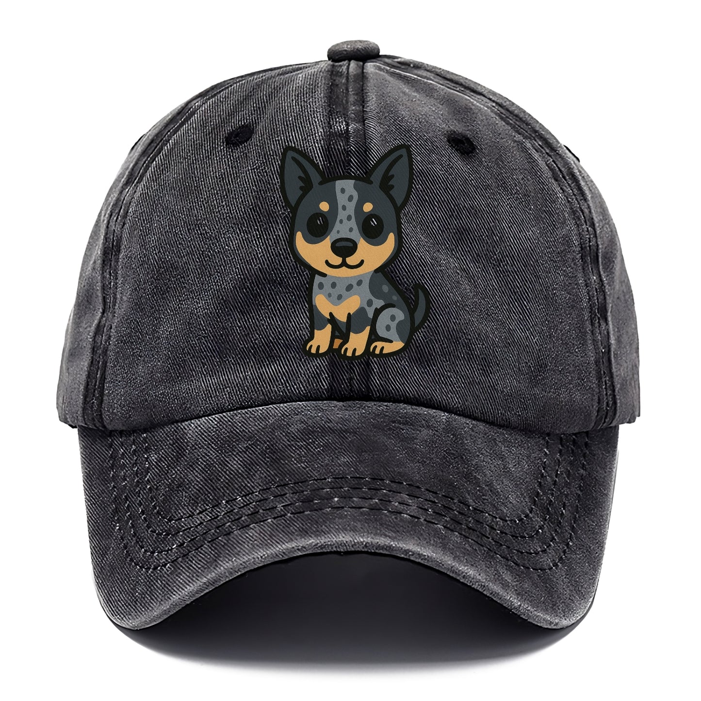australian cattle dog blue heeler sitting pose portrait design Hat