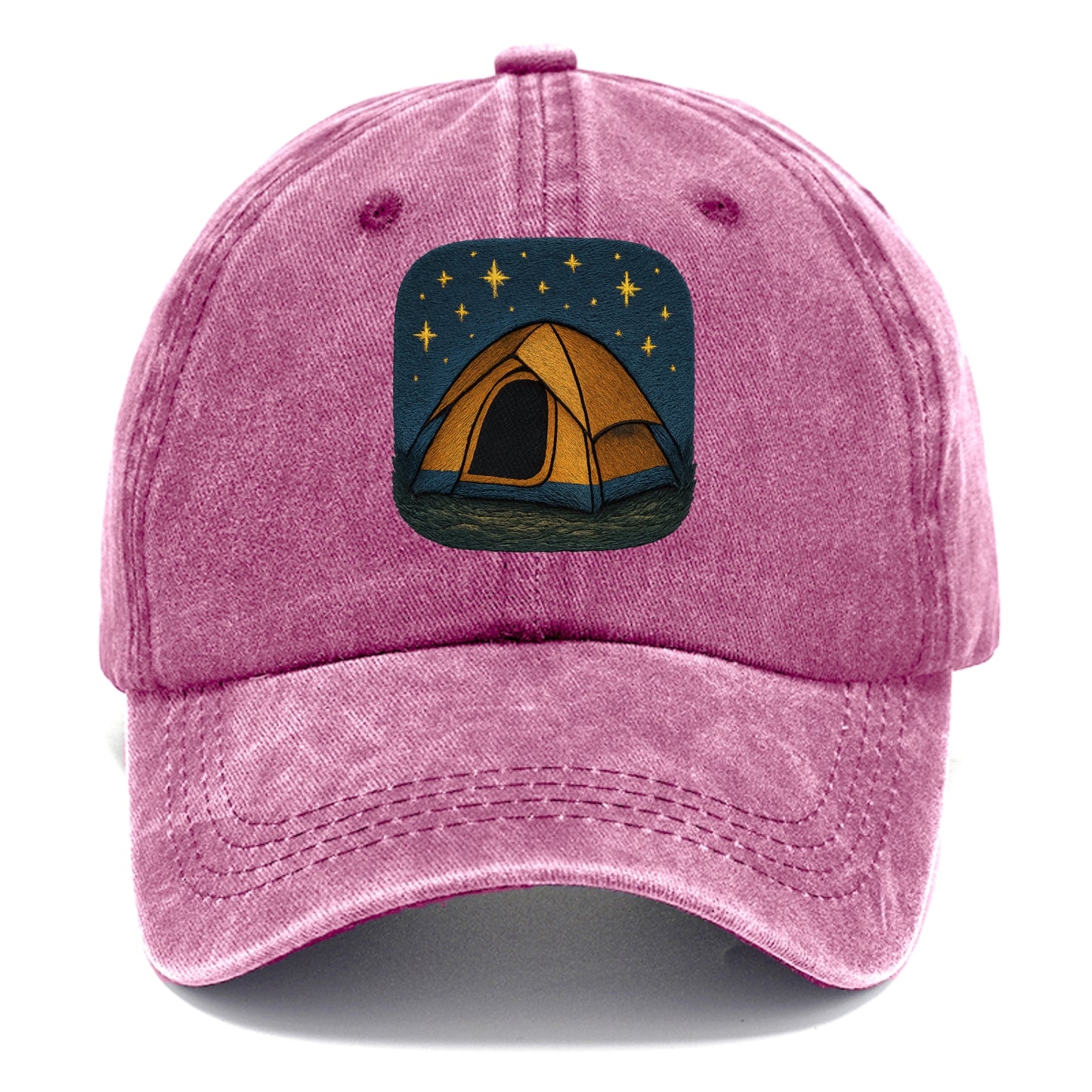 starlit tent under night sky Hat
