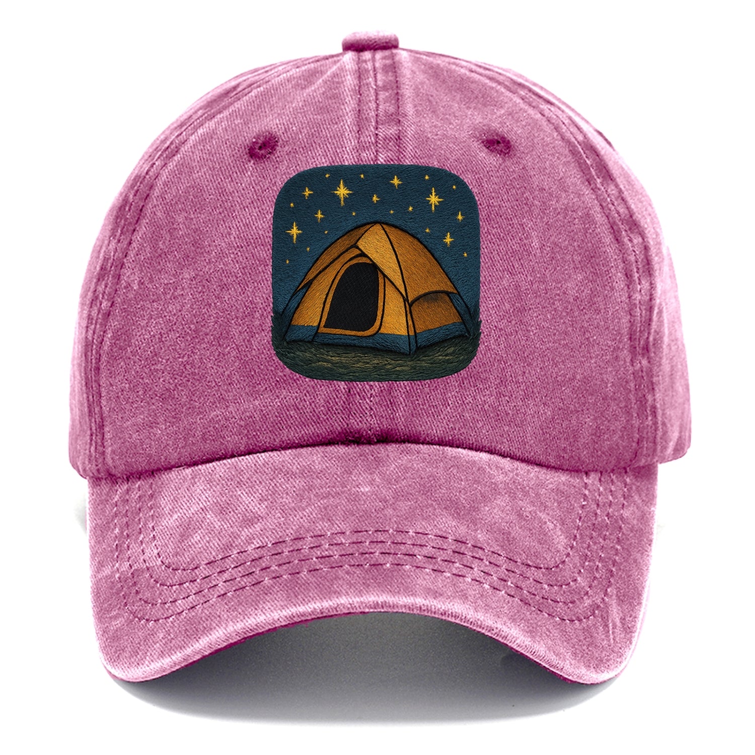 starlit tent under night sky Hat