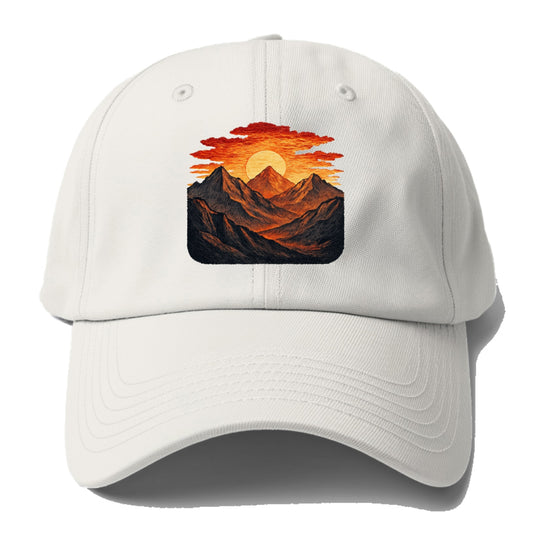 fiery mountains and sunset vista Hat